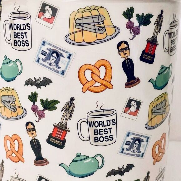 NWT NBC The Office World's Best Boss Large 10" White Ceramic Canister Jar w/ Lid - Picture 15 of 16